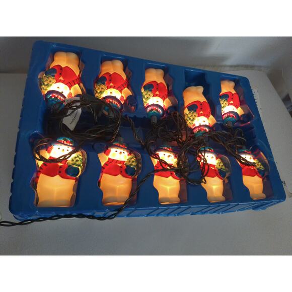 Santas Best Christmas Illuminated Tree Trimmer Set Blow Mold Snowman Lights - Picture 7 of 7